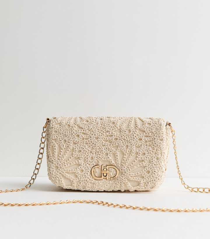 Cream Broderie Anglaise Crossbody Bag