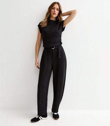 Black Gathered Shoulder Top | New Look