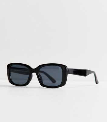 Black Oversized Rectangle Frame Sunglasses