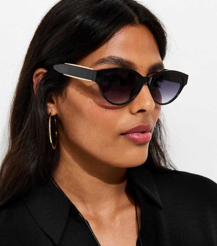 Black Oval Frame Sunglasses