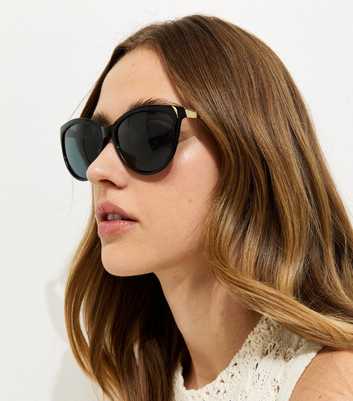 Black Tortoiseshell Effect Cat Eye Sunglasses