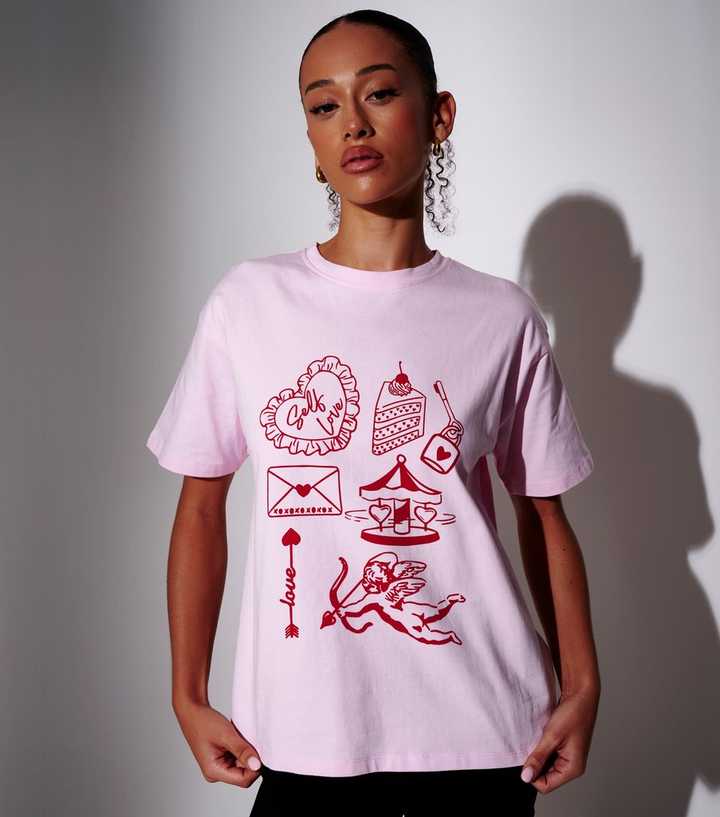South Beach Light Pink Self Love Oversized T-Shirt