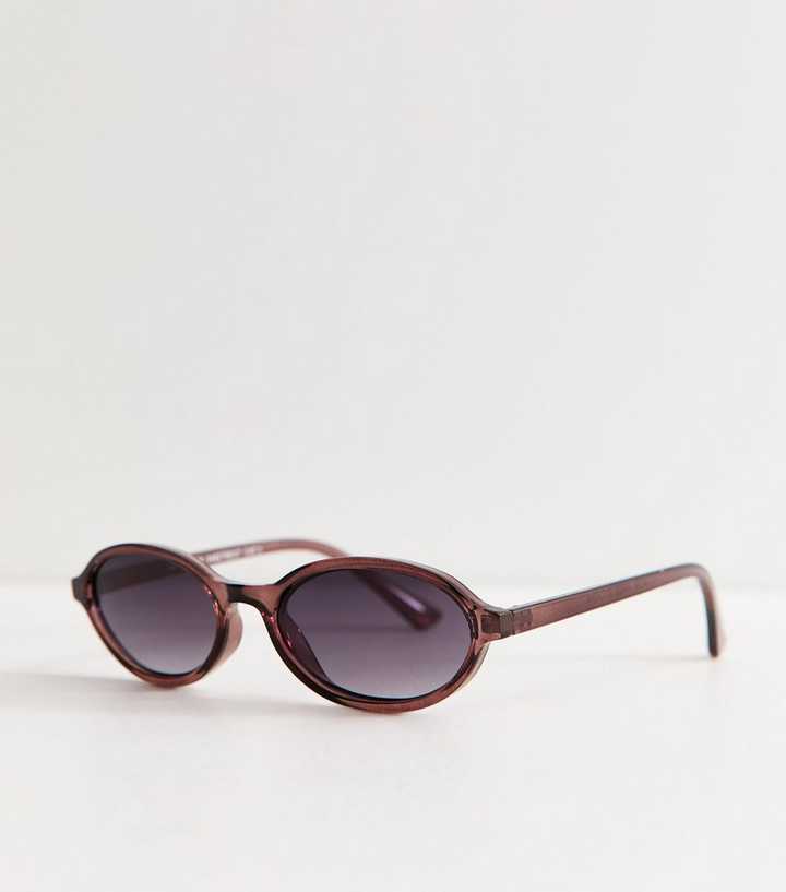 Dark Brown Oval Sunglasses