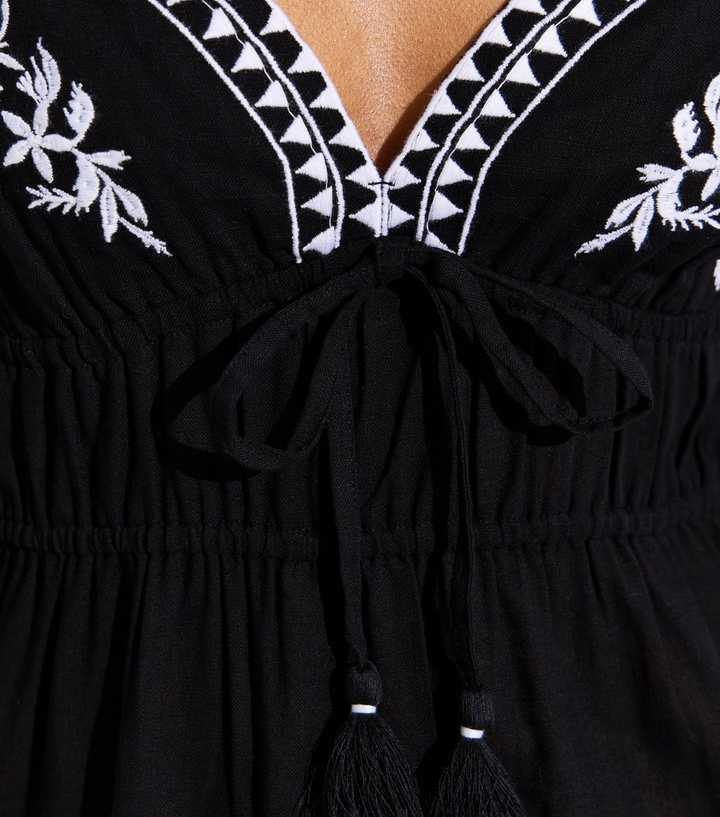 black embroidered beach dress Miraclesuit Beach Dress Cover Up in Elysium main image 0