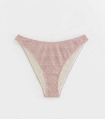 Brown Micro Polka Dot High Leg Hipster Bikini Bottoms