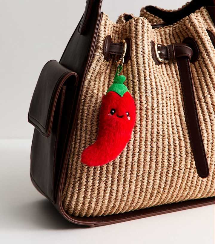 Bright Red Plush Chilli Pepper Bag Charm