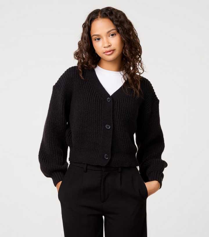 Pink Vanilla Black Cropped Cardigan