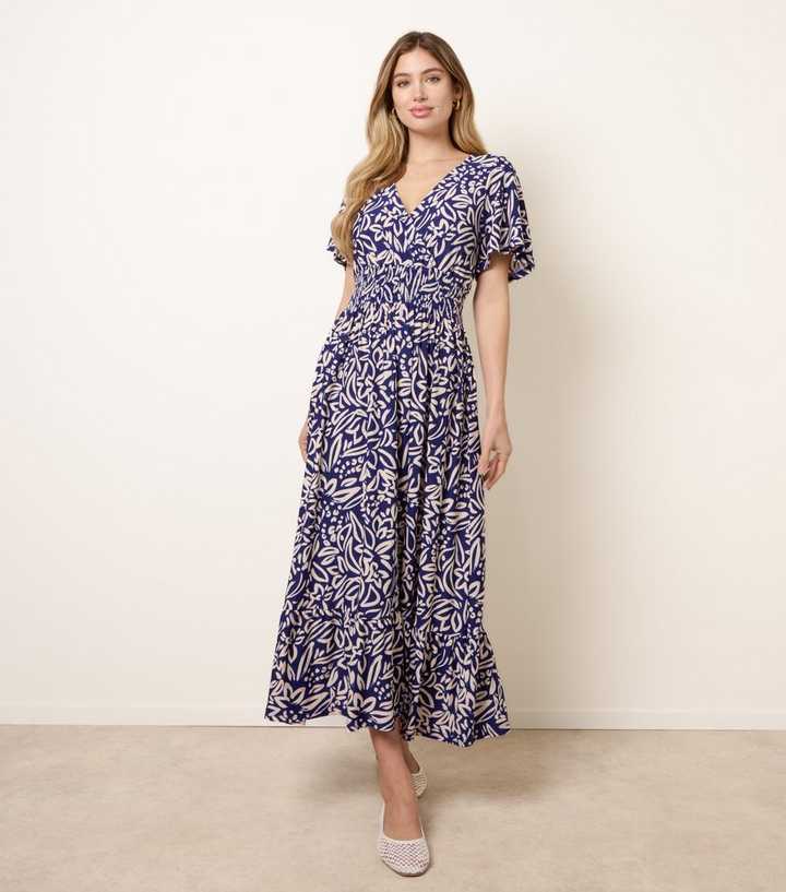 Blue Vanilla Blue Wrap Front Midi Dress