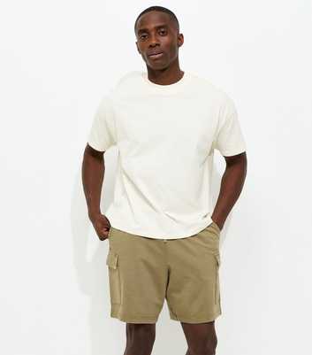 Off White Boxy Cotton Crew Neck T-Shirt