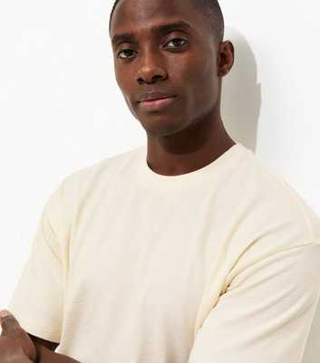Off White Oversized Fit Soft Textured T-Shirt