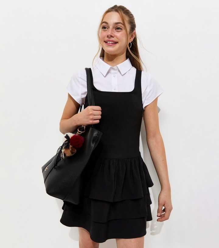 black rara dress Girls Tiered School Knee Length Mexican Embroidered NotDiva while the ruched Width:Wide