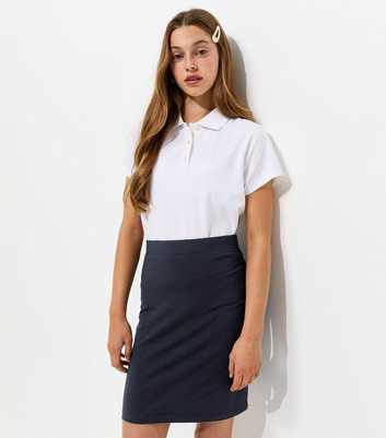 Girls Black Cotton Rich Tube School Skirt