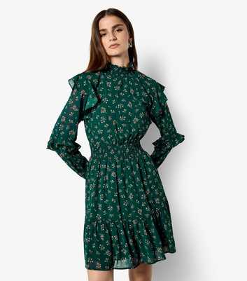 Apricot Spaced Vintage Ditsy Floral Mini Dress
