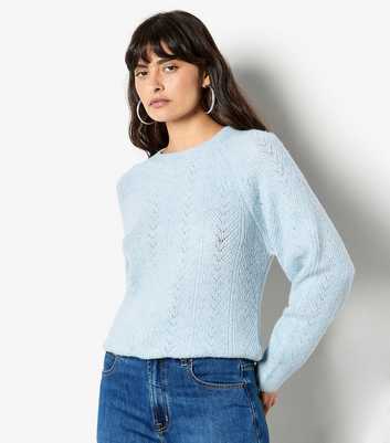 Apricot Light Blue Sparkly Pointelle Jumper