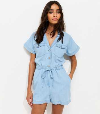 Light Blue Wash Denim Playsuit