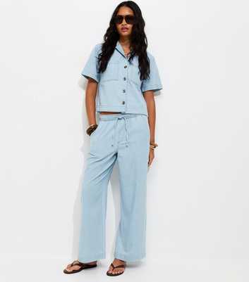 Light Blue Short Sleeve Boxy Shirt