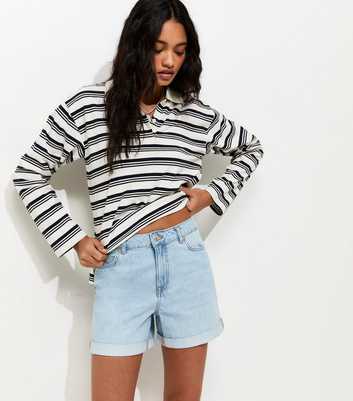 Light Blue Denim Boyfriend Shorts