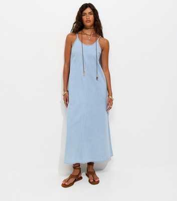 Light Blue Denim Midaxi Dress