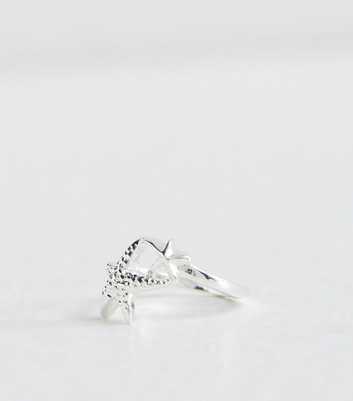 Silver Tone Starfish Wrap Ring