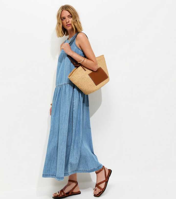 Light Blue Drop Waist Midaxi Dress | New Look Light Blue Drop Waist Midaxi Dress | New Look