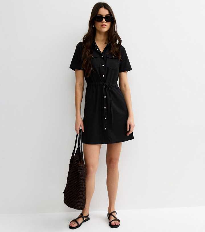 a line wedding dresses sweetheart neckline ZESICA Button Down A Line Belt Buiness Casual Shirt Dresses – zesica