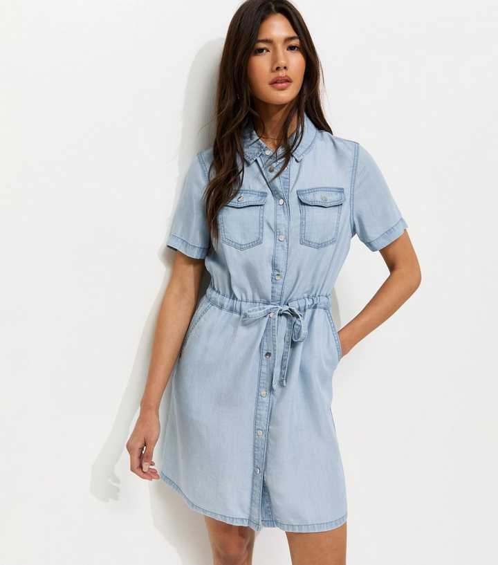 white christmas dresses Denim Shirt Dress main image 1