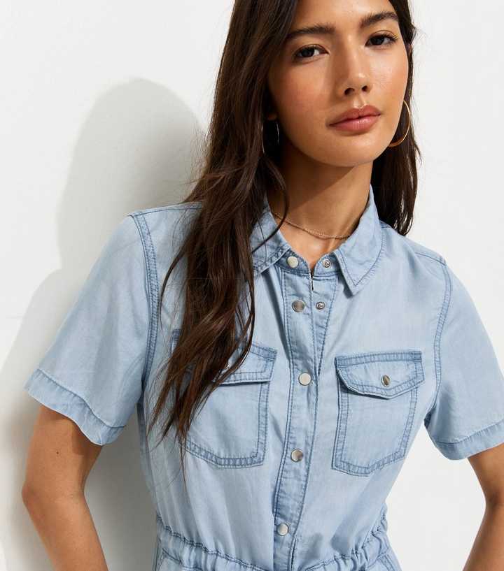 light blue shirt dress womens Frank & Eileen Rory Classic Blue Tattered Wash, Famous Denim Indigo L main image 1
