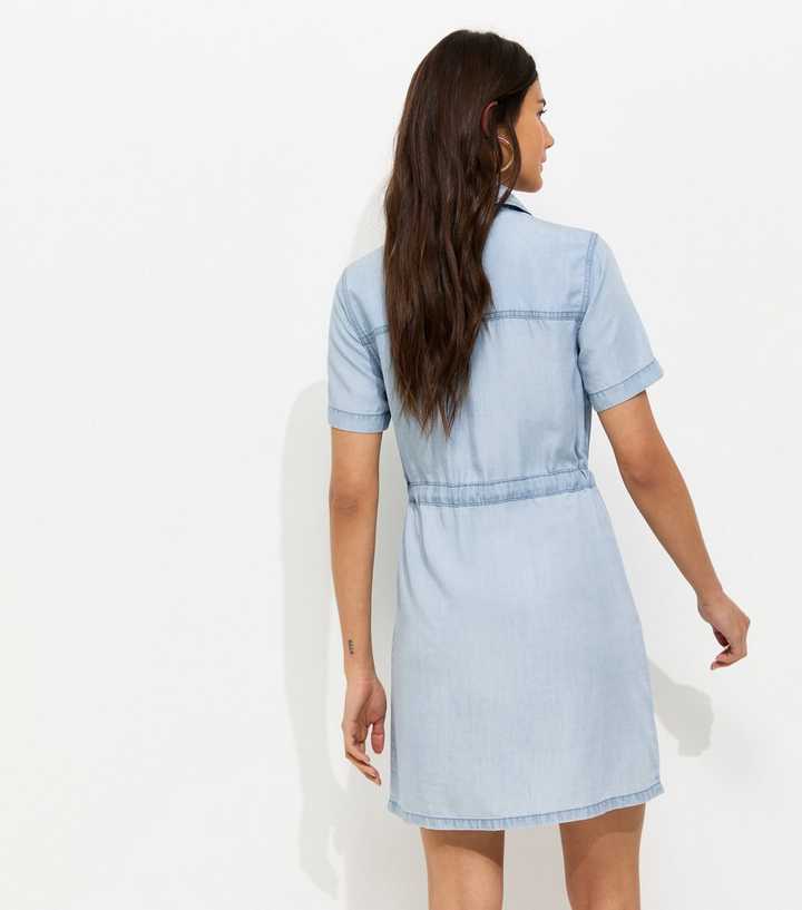 a line denim shirt dress Grey Denim Shirt Dress for Women with A-Line Fit main image 0