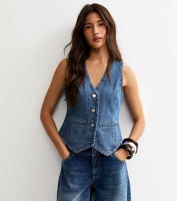 Blue Denim Waistcoat