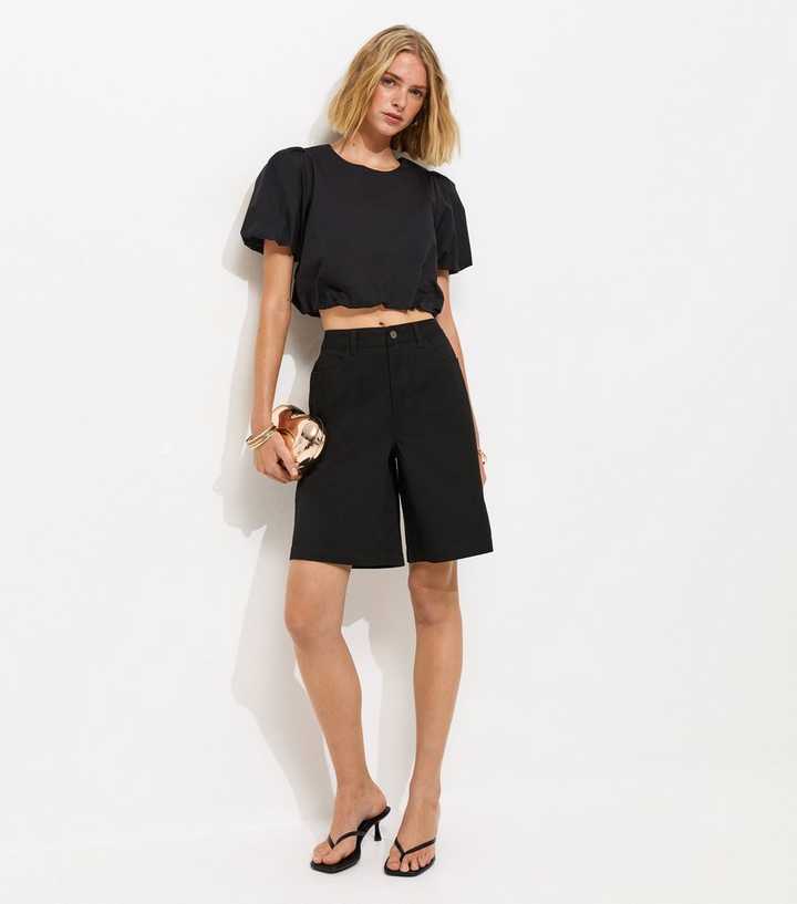 Black Twill Jorts