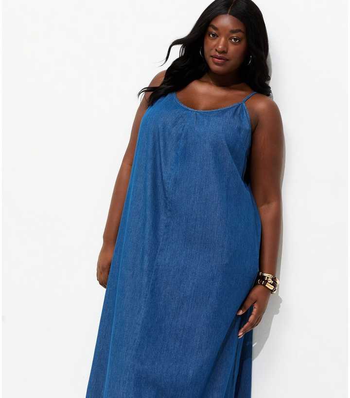 knee length dresses for ladies Ayla Trapeze Midi Dress, Cobalt – Alembika U.S main image 1