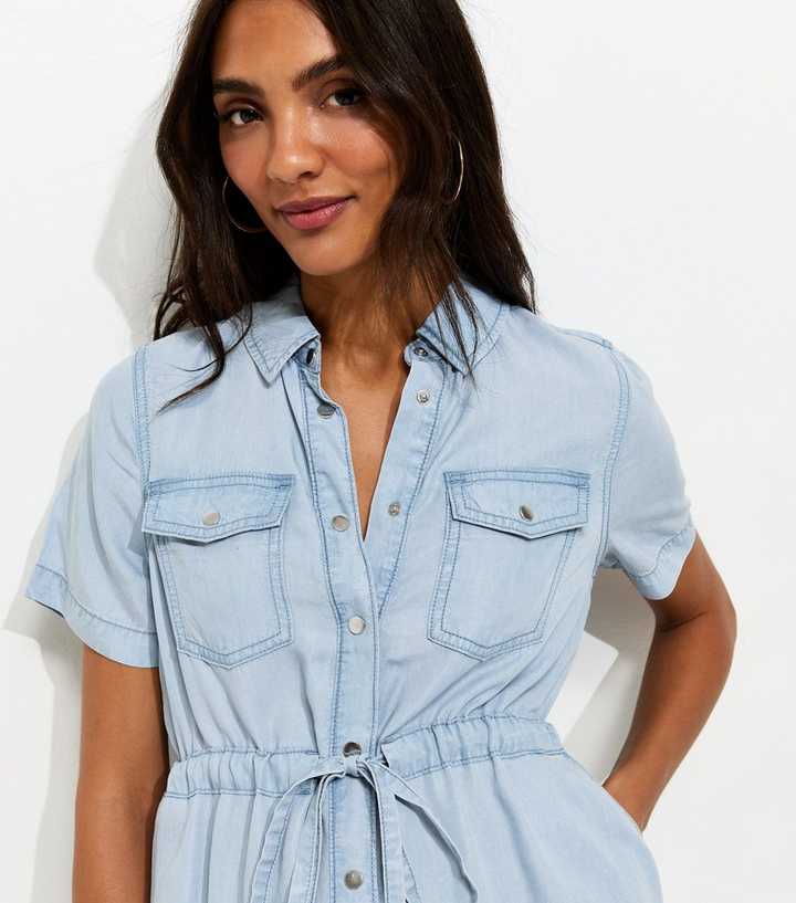 Maternity Light Blue Chambray Shirt Dress | New Look