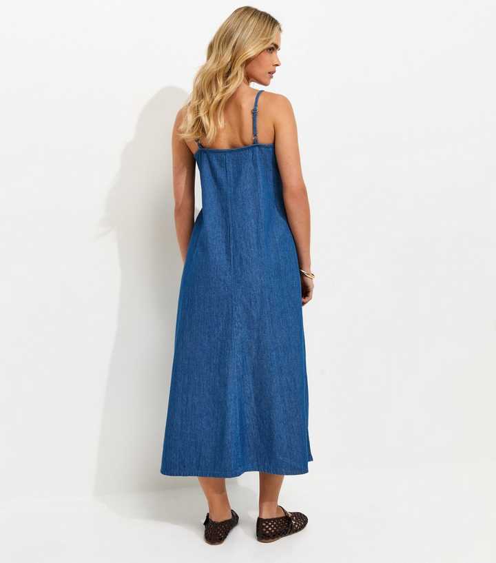 knee length dresses for ladies Denim Midi Smock Dress Two Tone – Tuesday Shop