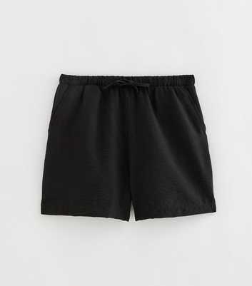 Tall Black Woven Drawstring Waist Shorts