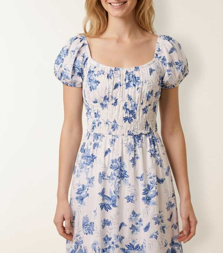 maxi dress blue white Lita