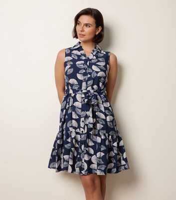 Blue Vanilla Navy Sleeveless Shirt Dress
