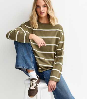 Green Striped Long Sleeve Top