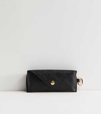 Black Quilted Hardshell Popper Sunglasses Case
