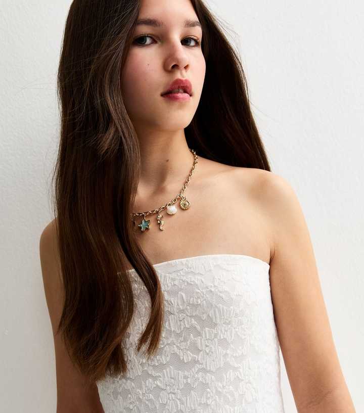chinese dress ladies White Lace Bandeau Dress With Drape Detail – Looking Good Boutique main image 0