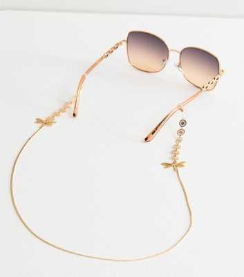 Gold Tone Dragonfly Sunglass Chain