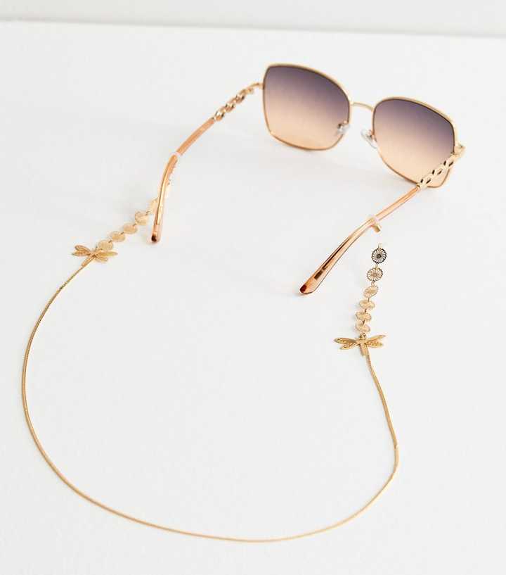 Gold Tone Dragonfly Sunglass Chain