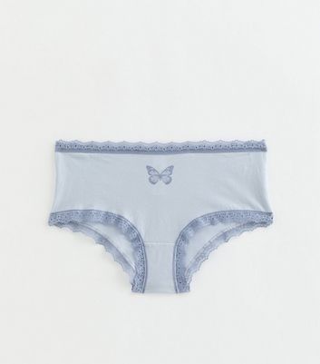 Girls Light Blue Butterfly Print Short Briefs