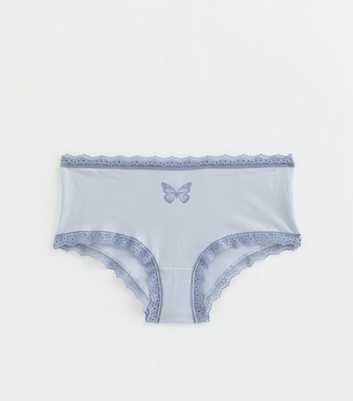 Girls Light Blue Butterfly Print Short Briefs