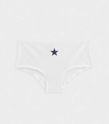 Girls White Star Short Briefs