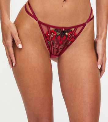 Ann Summers Dark Red Shimmering Red Thong