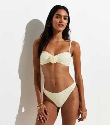 White Lace High Leg Tanga Bikini Bottoms