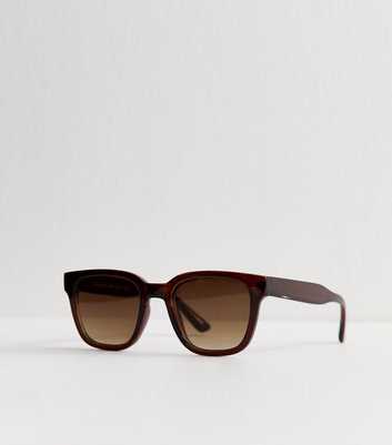 Dark Brown Square Frame Sunglasses