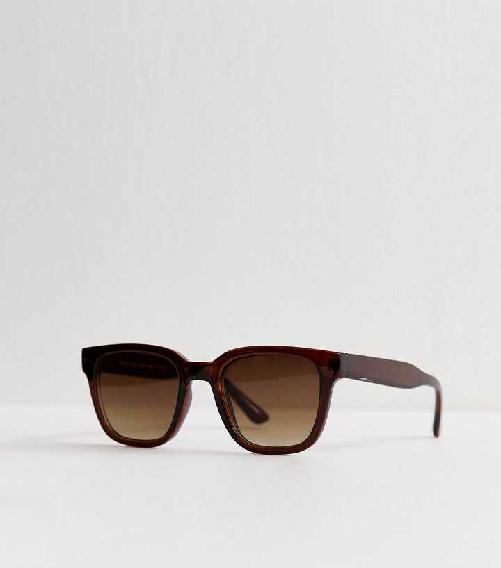 Dark Brown Square Frame Sunglasses