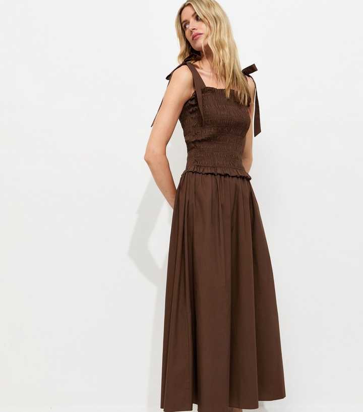 kaia dress brown 525 America Hope: Rib Polo Maxi Dress Black / XS main image 1