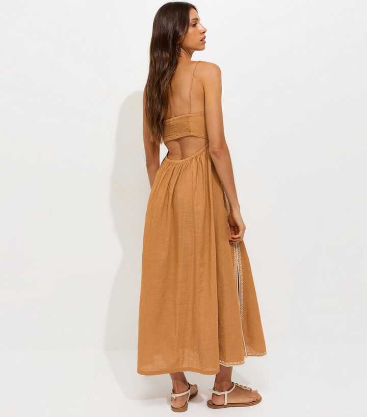 handcrafted cream midi dress Structured Cream Midi Dress | Trendy Women's Clothing